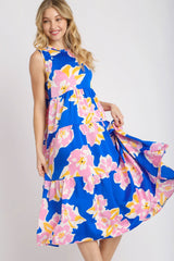 Umgee Full Size Floral Tiered Midi Tank Dress Plus Size OutfitFlow