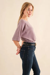 And The Why Thermal Dolman Sleeve Knit Casual Top OutfitFlow