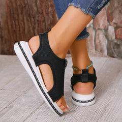 Mesh Open Toe Platform Sandals OutfitFlow