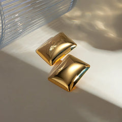 Stainless Steel Rectangular Stud Earrings OutfitFlow