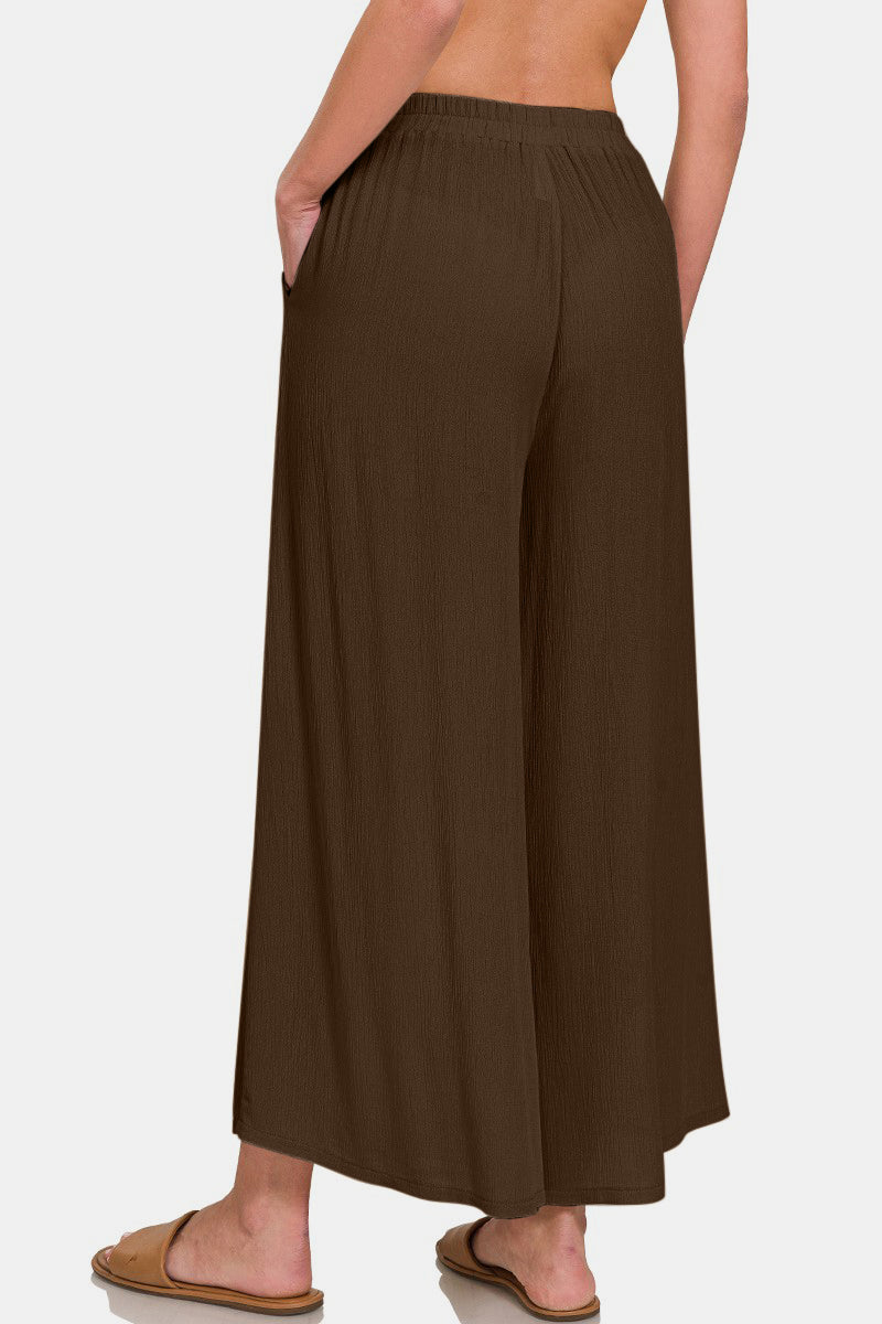 Outfit Flow - Zenana Woven Wide Leg Pants With Pockets