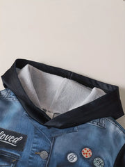 Children's Button Up Hooded Jacket & Pants Set Trendsi