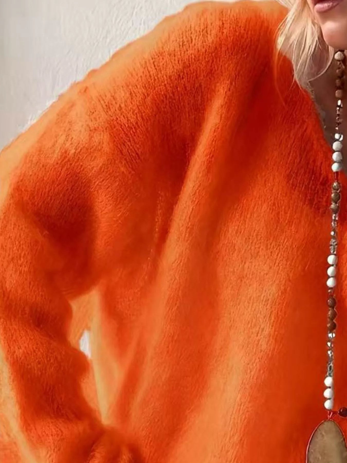 V-Neck Dropped Shoulder Sweater OutfitFlow