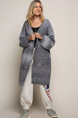 POL Distressed Cable-Knit Ombre Dying Cardigan Trendsi