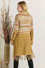 Fringe Hem Aztec Cardigan OutfitFlow