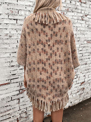 Outfit Flow - Fringe Open Front Half Sleeve Poncho