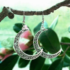 Alloy Cutout Moon Earrings OutfitFlow