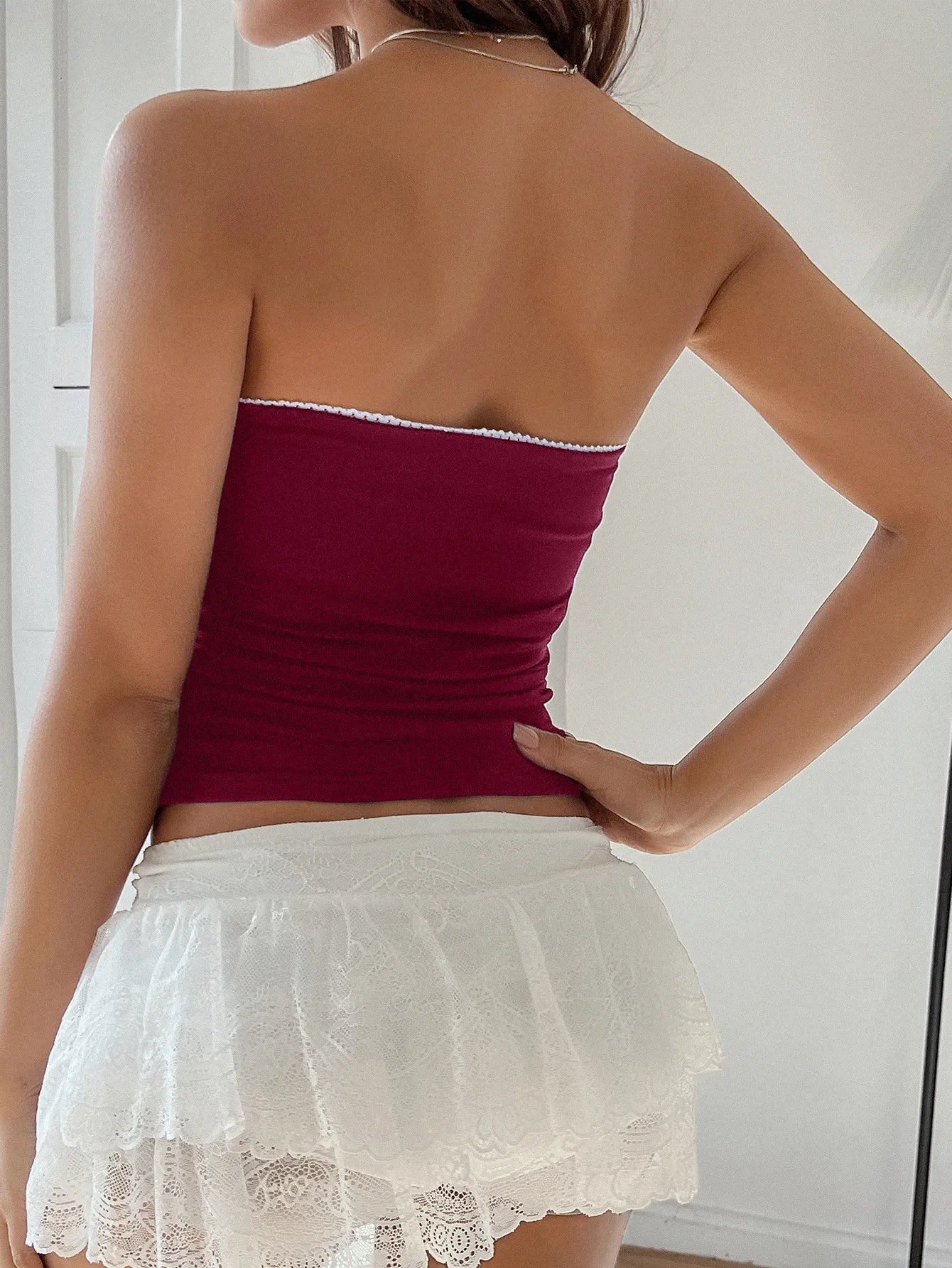 Bow Detail Tube Top OutfitFlow