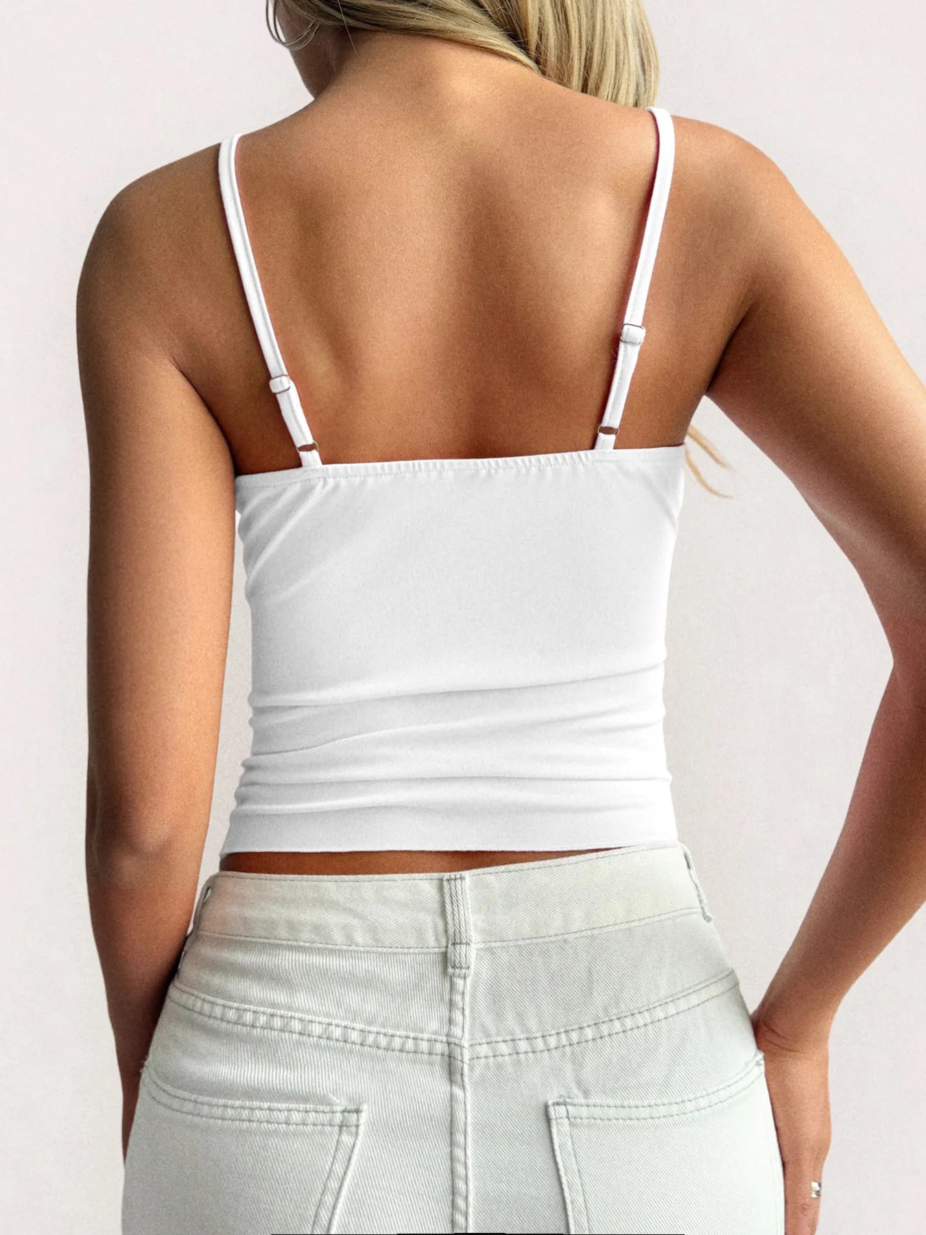 Lace Detail V-Neck Cami OutfitFlow