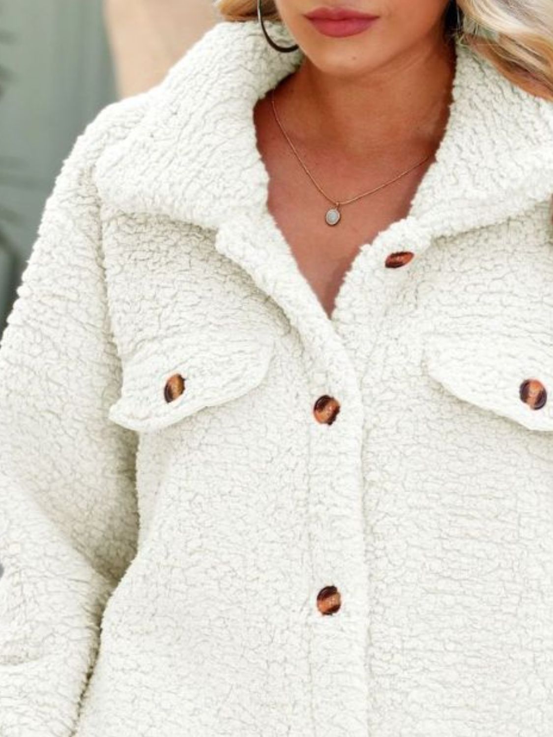 Button Down Collared Coat Trendsi
