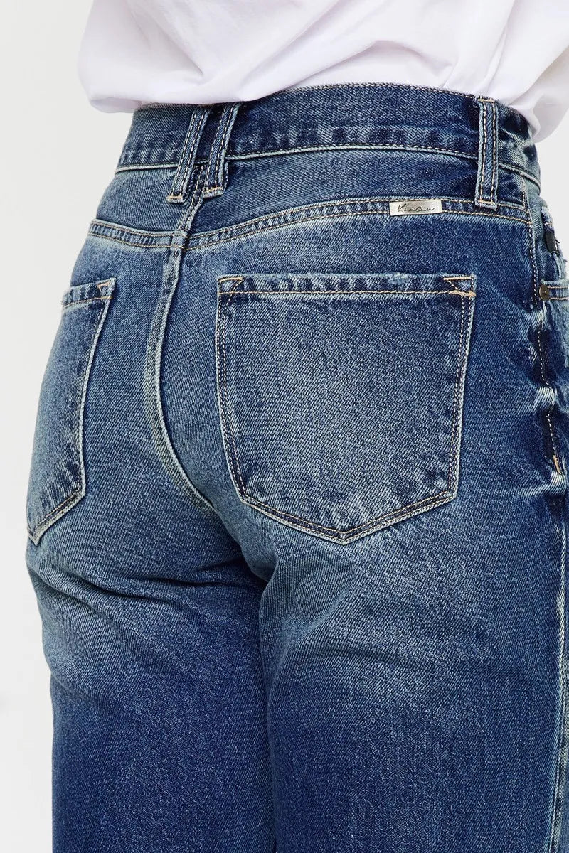 Kancan High Rise Distressed Mom Fit Jeans OutfitFlow
