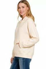 Zenana Fleece Kangaroo Pocket Hoodie OutfitFlow