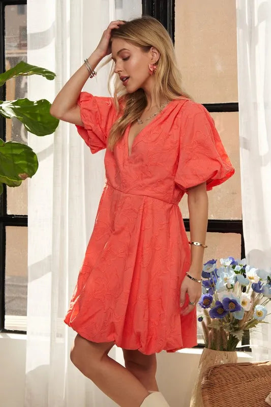 ADORA Puff Sleeve Floral Dress OutfitFlow