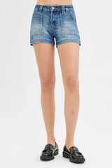 RISEN Low Rise Patched Pocket Shorts MEDIUM OutfitFlow