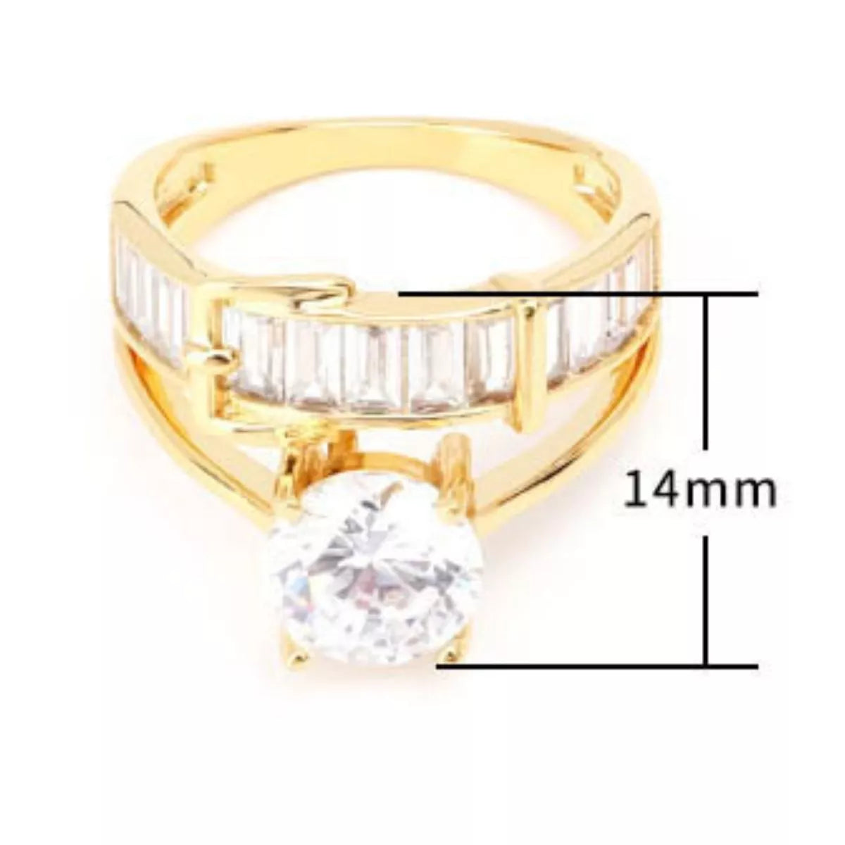 18K Gold-Plated Zircon Ring OutfitFlow