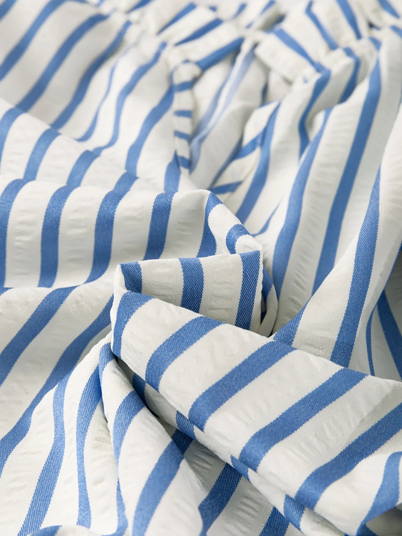 Stripe Knotted Sleeve Notched Shift Mini Dress OutfitFlow
