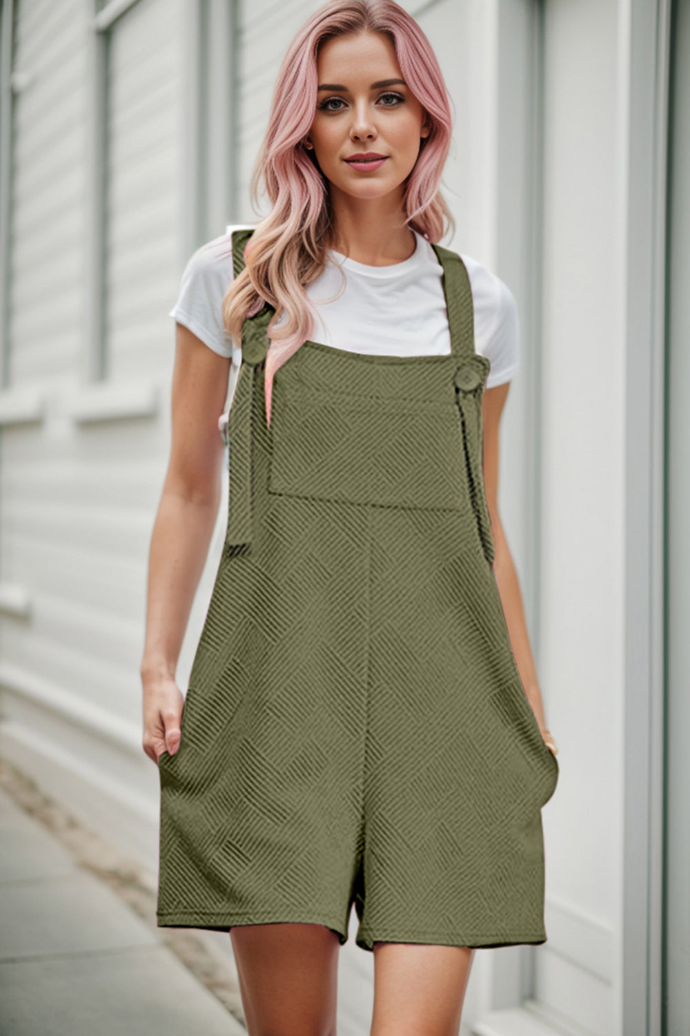 Outfit Flow - Textured Overall with Pockets