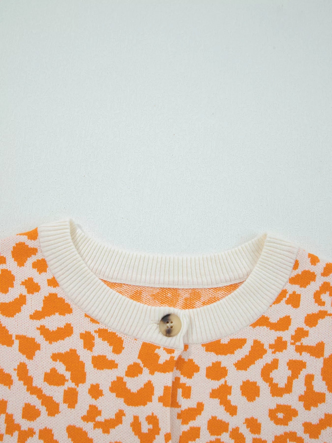Leopard Drop Shoulder Chunky Knitted Cardigan OutfitFlow