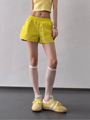 Elastic Waist Cotton Linen Shorts OutfitFlow