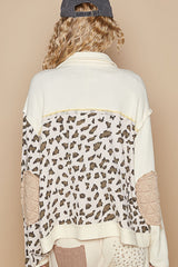 Outfit Flow - POL Leopard Exposed Seam Button Up Quilted Jacket