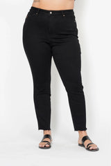 Judy Blue Full Size High Waisted Tummy Control Shield Pockets Skinny Jeans Plus Size OutfitFlow