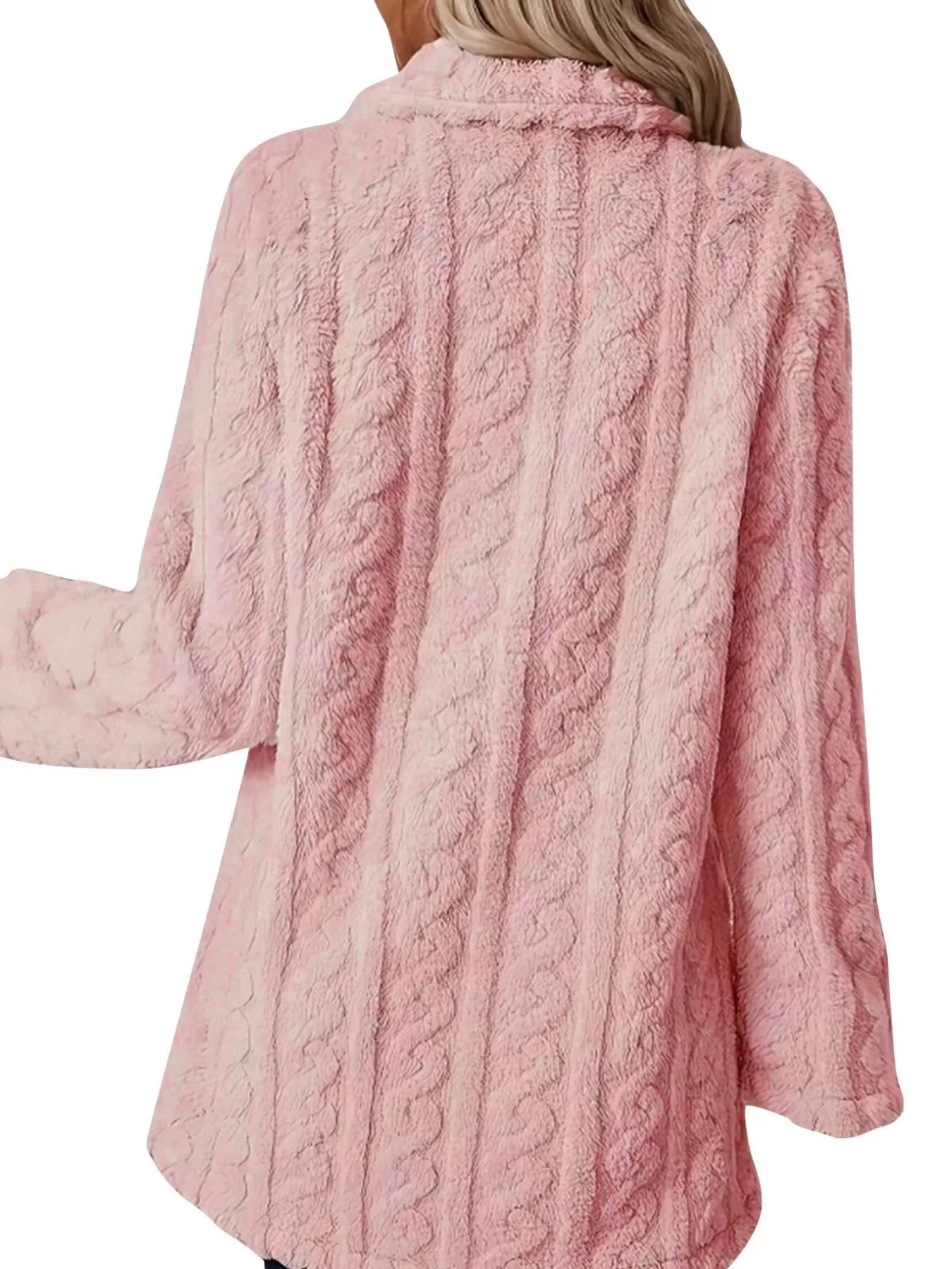 Double-Breasted Fleece Longline Coat OutfitFlow