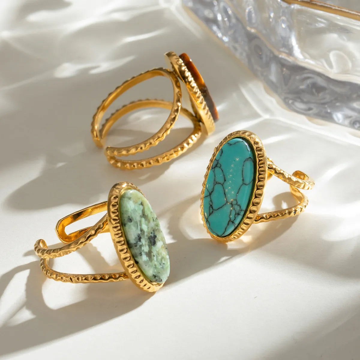 3 Piece 18K Gold-Plated Open Ring OutfitFlow