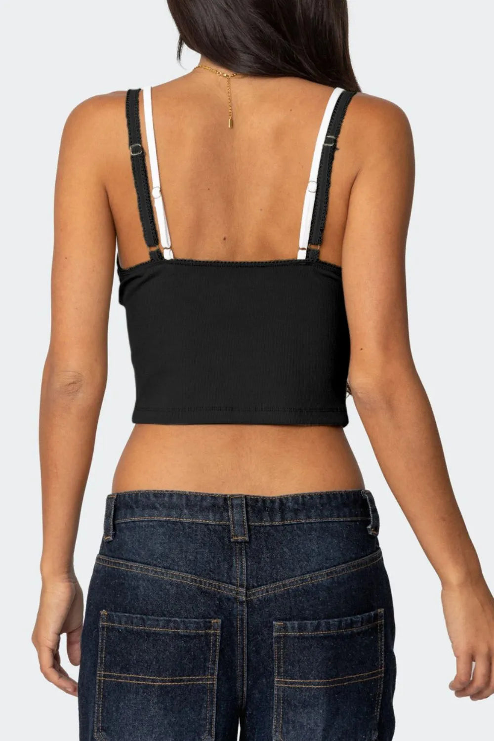 Lace Detail V-Neck Cami OutfitFlow