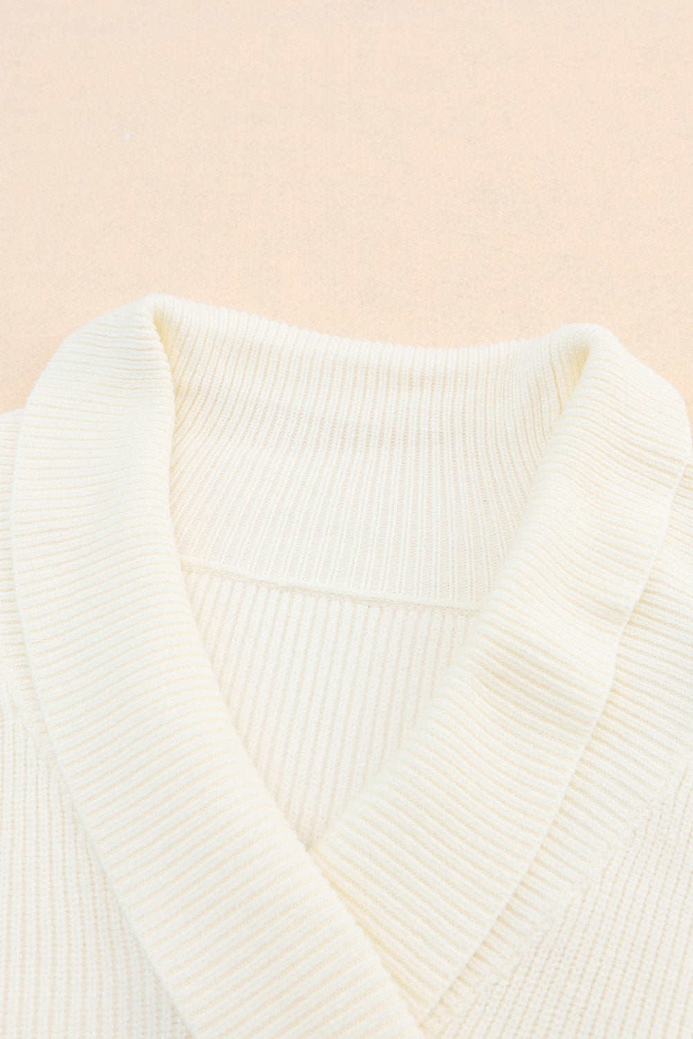 Outfit Flow - Ribbed Surplice Long Sleeve Sweater