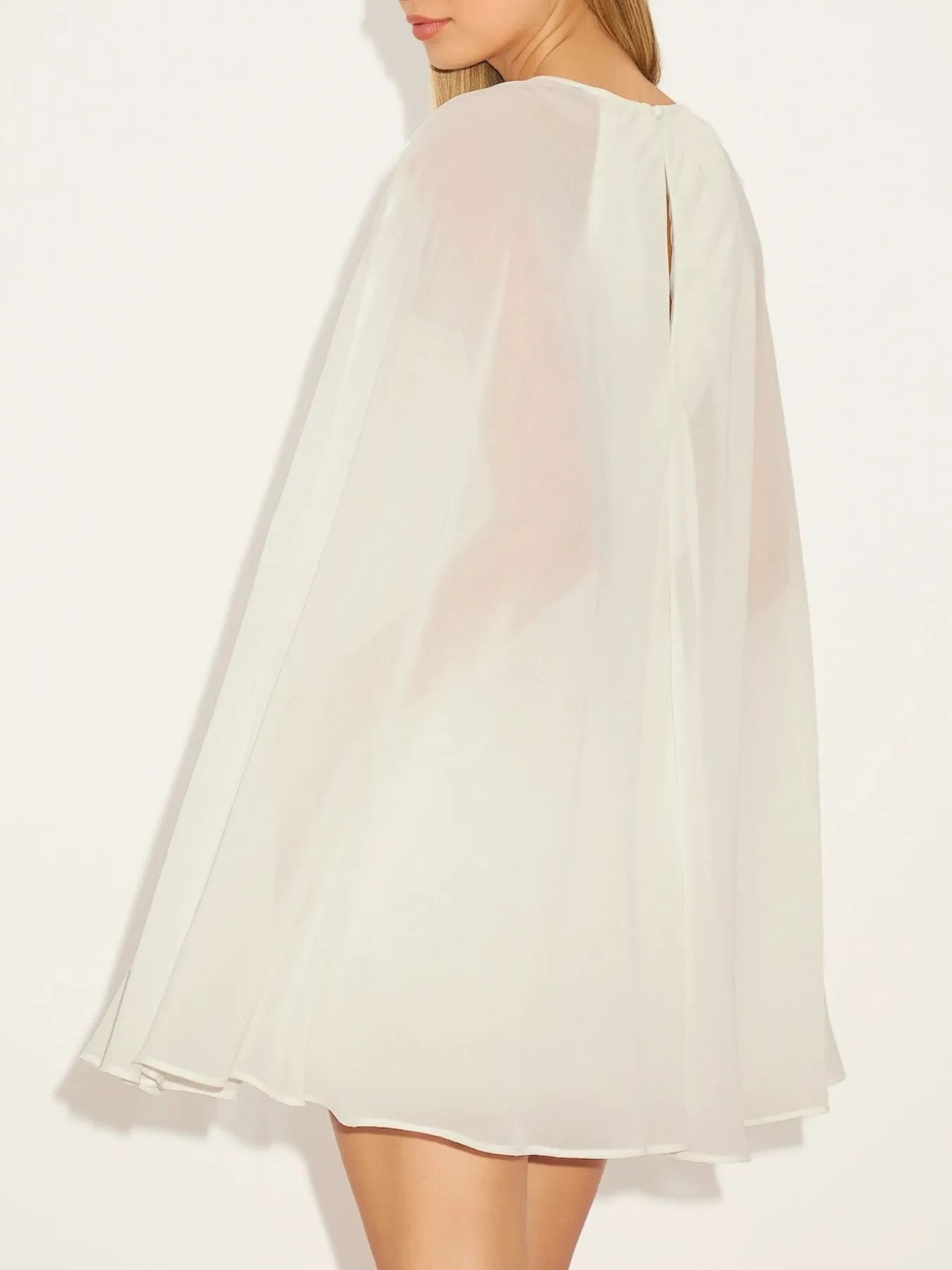 Mesh Cape Sleeve Mini Dress OutfitFlow