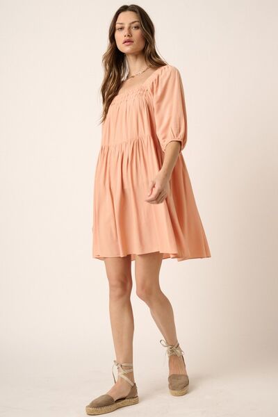 Mittoshop Pintuck Detail Tie Back Mini Dress OutfitFlow