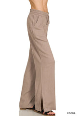 Zenana Linen Drawstring Pants OutfitFlow