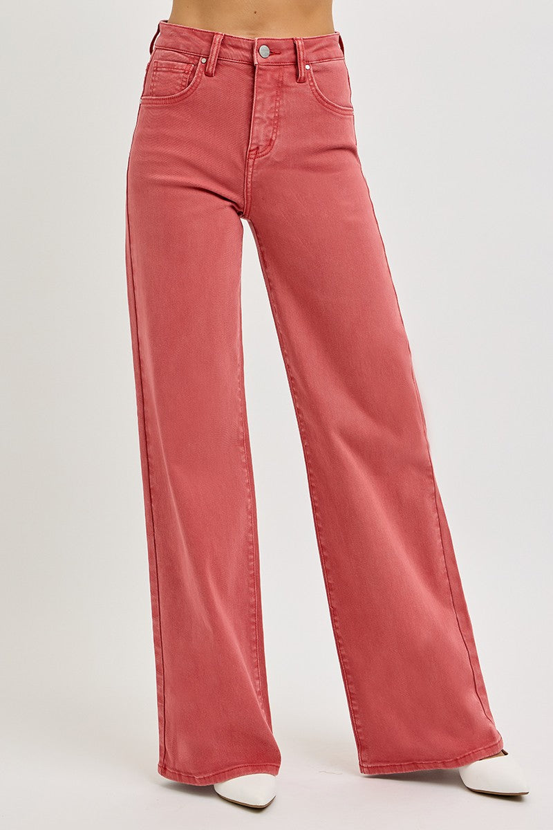 Outfit Flow - RISEN Full Size High Rise Tummy Control Wide Leg Jeans