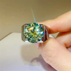 10 Carat Moissanite 925 Sterling Silver Signet Ring OutfitFlow