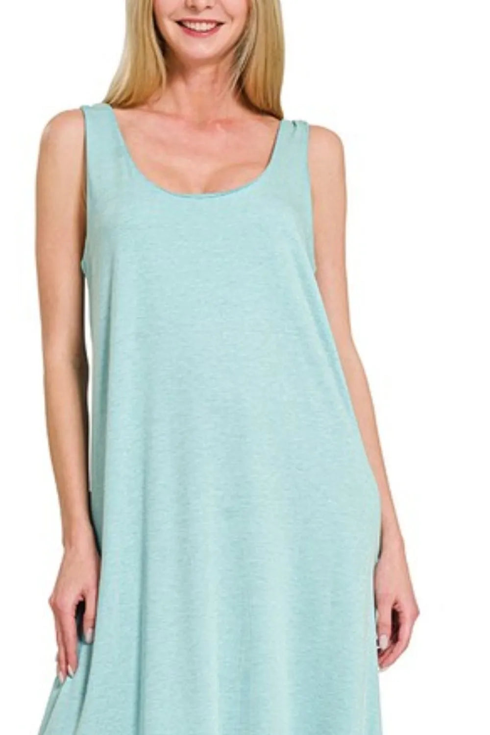 Zenana French Terry Twisted Strap Midi Dress OutfitFlow