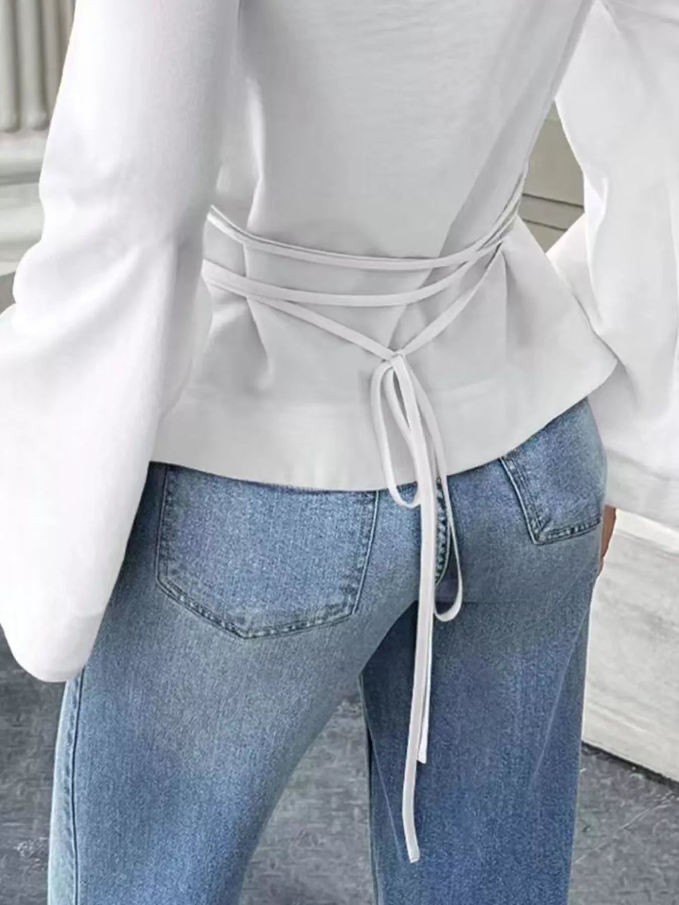 Tied Long Sleeve T-Shirt OutfitFlow