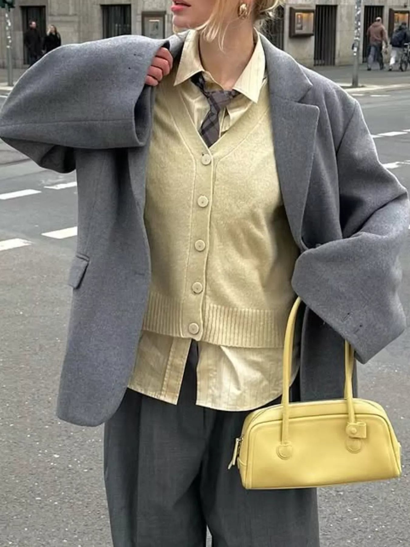 Casual Knit Button-Down Cardigan Trendsi