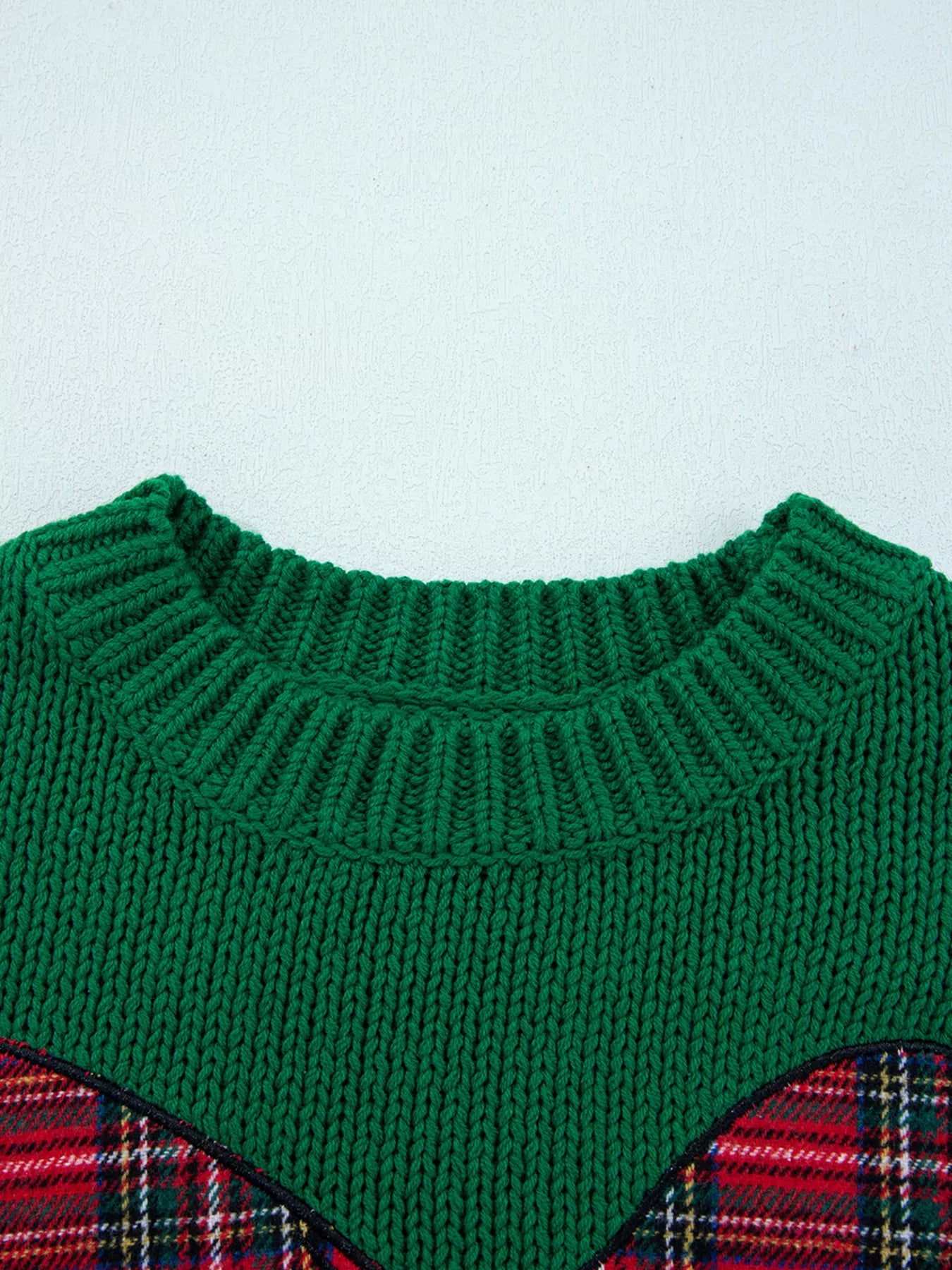 Plaid Bow Graphic Christmas Sweater OutfitFlow