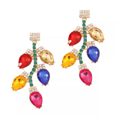 Christmas Rhinestone Drop Earrings OutfitFlow