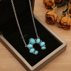 Outfit Flow - Artificial Turquoise Alloy Pendant Necklace