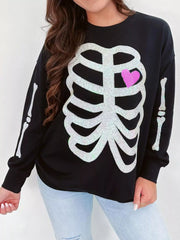Full Size Halloween Round Neck Long Sleeve Sweatshirt Plus Size OutfitFlow