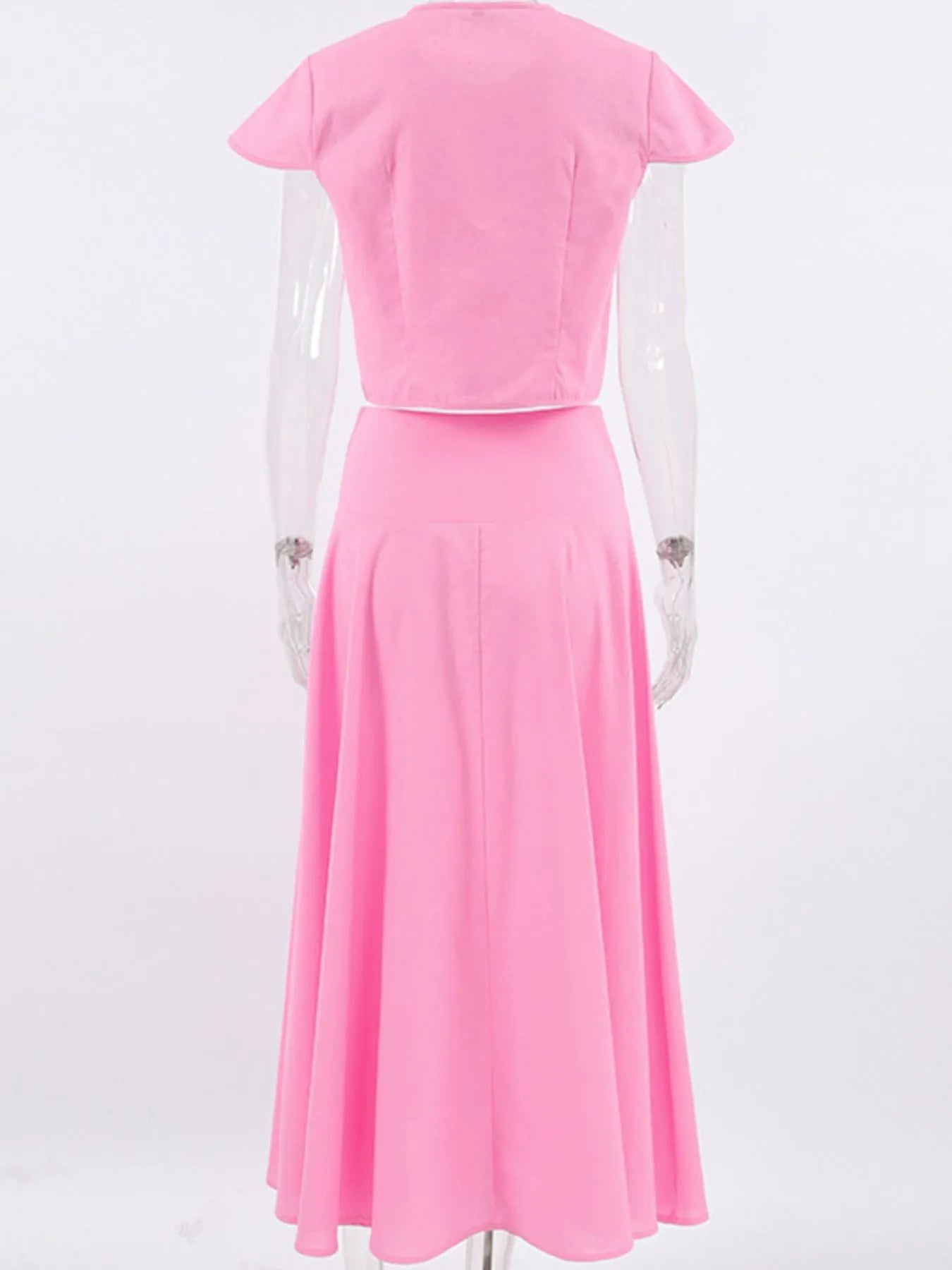Short Sleeve Top and Skirt set OutfitFlow