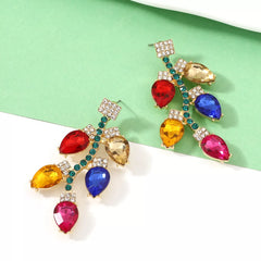 Christmas Rhinestone Drop Earrings OutfitFlow