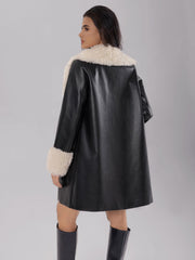 Fuzzy Long Sleeve Longline Coat