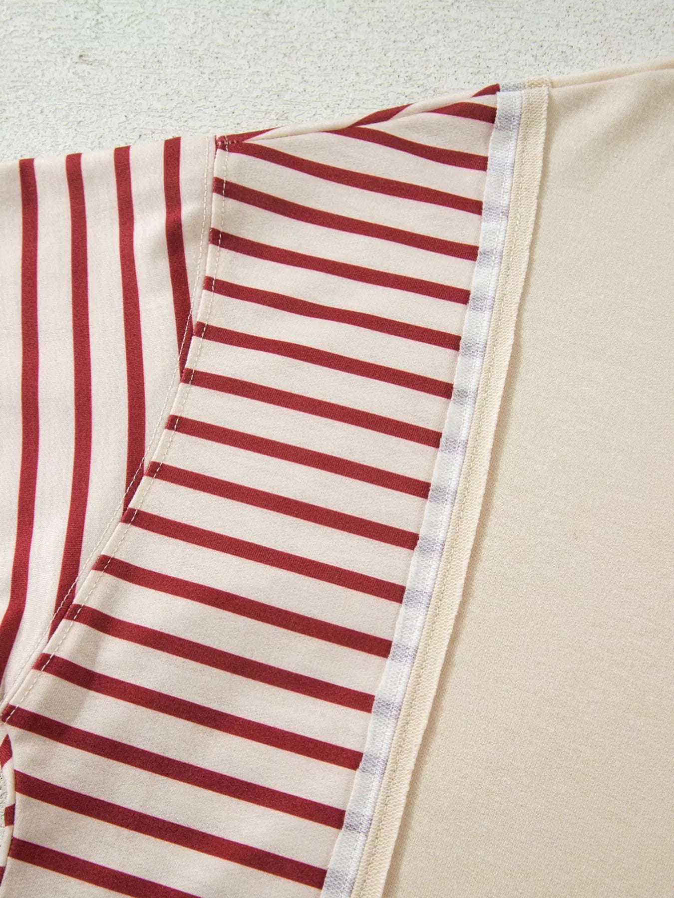 Stripe Sleeve Patchwork Casual Sweatshirt Trendsi