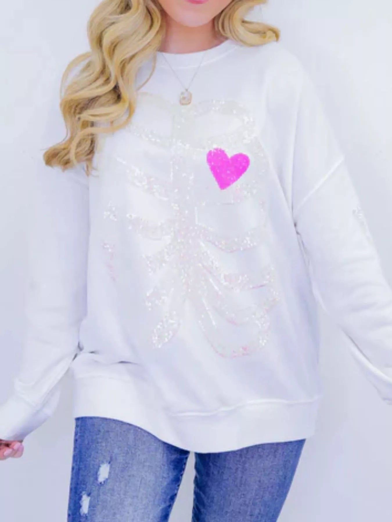 Full Size Halloween Round Neck Long Sleeve Sweatshirt Plus Size White OutfitFlow