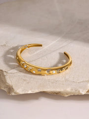 Stainless Steel Inlaid Rhinestone Cutout Bracelet OutfitFlow
