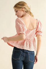 And The Why Lovely Textured and Smocked Top OutfitFlow