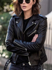Full Size Zip Up Leather Motorcycle Biker Jacket Plus Size OutfitFlow
