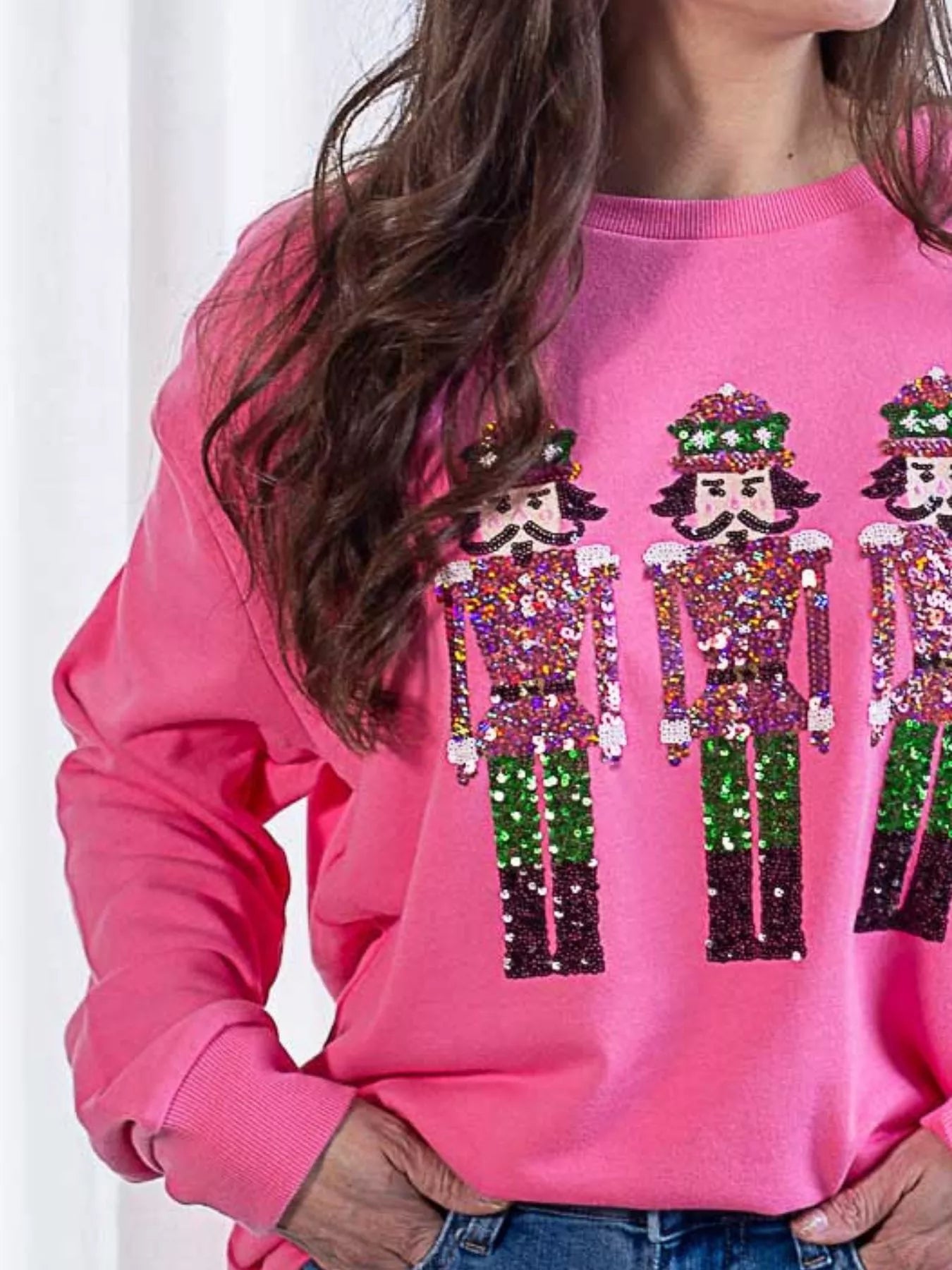 Sparkly Sequin Crewneck Sweatshirt OutfitFlow